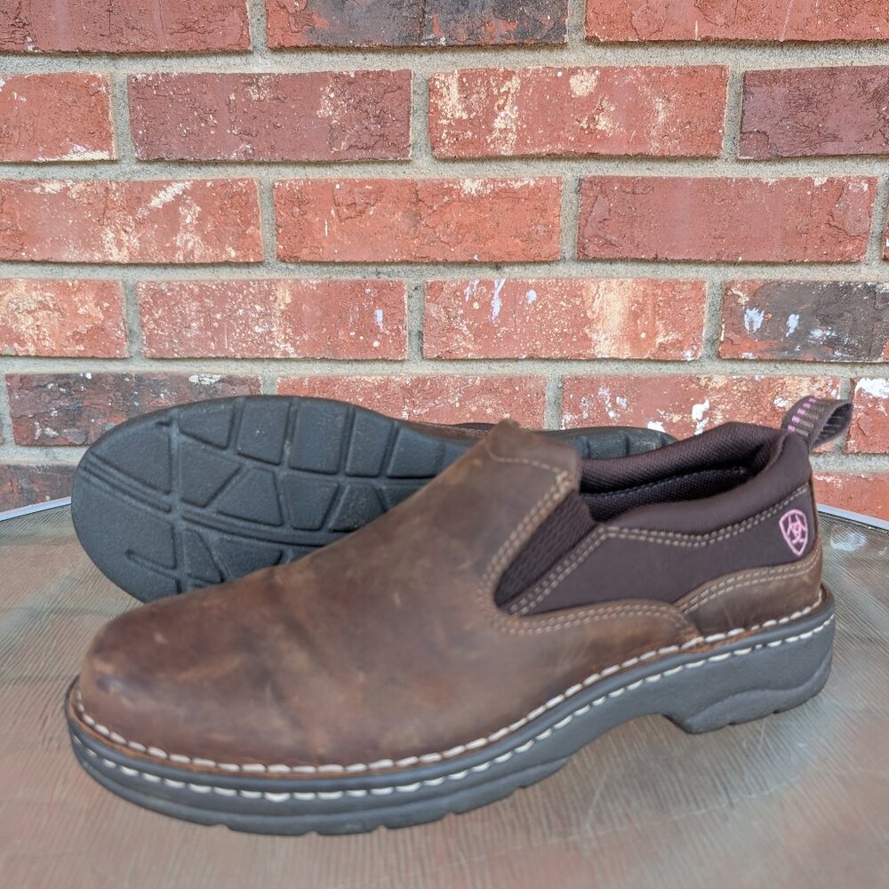 Women's ARIAT Brown Leather Slip On Shoes Size 9B